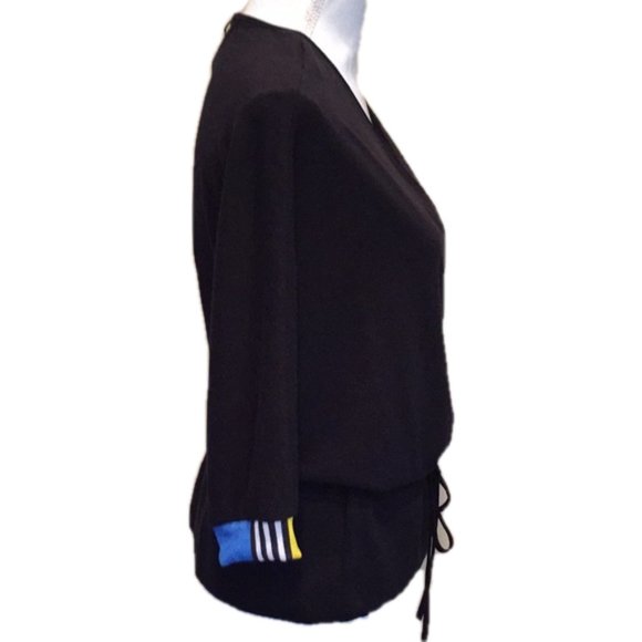 VOLT Design Wrap Coverup Blazer Jacket Top Black Accent Cuffs NWT - Picture 2 of 9